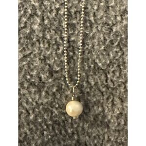 Sterling Silver 18" Beaded Chain Pearl Necklace  #218